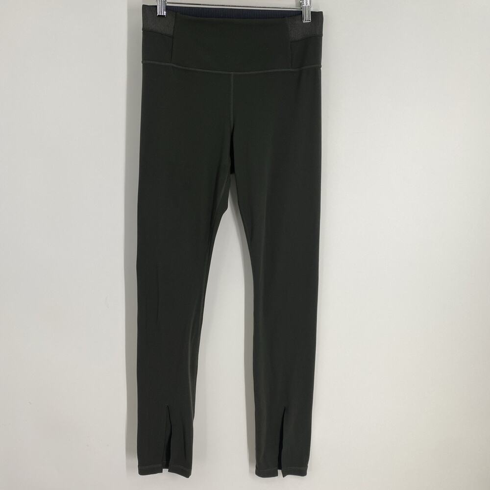 Athleta Aura Split Pant Women’s Size Medium Olive Sportswear Athleisure 610